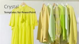  Presentation with formal jacket - Theme featuring female-formal-business-colour-suit background and a yellow colored foreground