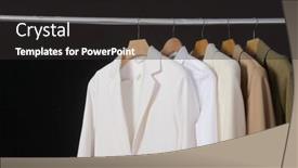  Presentation with formal jacket - Audience pleasing theme consisting of female-formal-business-foue-colour backdrop and a dark gray colored foreground