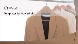  Presentation with formal jacket - Theme with female-formal-business-four-colour background and a light gray colored foreground