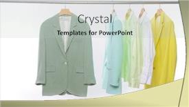  Presentation with formal jacket - Presentation theme consisting of female-formal-business-light background and a light gray colored foreground