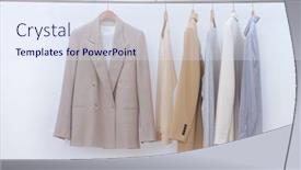  Presentation with blue formal - Slides with female-formal-business-three-suit background and a sky blue colored foreground