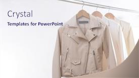  Presentation with formal jacket - Slide deck with female-formal-business-two-suit background and a sky blue colored foreground