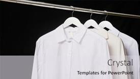  Presentation with formal jacket - Slide set enhanced with female-formal-business-white-suit background and a light gray colored foreground