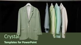  Presentation with formal jacket - PPT theme enhanced with female-formal-business-white-suit background and a tawny brown colored foreground