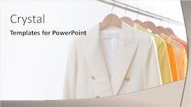  Presentation with formal jacket - Presentation design with female-formal-business-white background and a white colored foreground