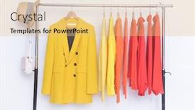  Presentation with formal jacket - Presentation with female-formal-business-yellow-suit background and a yellow colored foreground