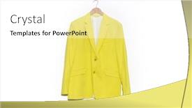  Presentation with formal jacket - Presentation with female-formal-business-yellow-suit background and a white colored foreground