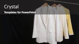  Presentation with formal jacket - Colorful presentation enhanced with female-formal-businesstwo-white backdrop and a dark gray colored foreground