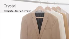  Presentation with formal jacket - Beautiful slides featuring female-formal-four-different-colorful backdrop and a white colored foreground