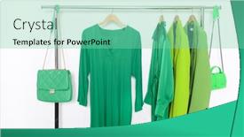  Presentation with formal jacket - PPT layouts with female-formal-green-suit-jacket background and a seafoam green colored foreground