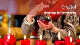  Presentation with crystal ball - Beautiful presentation theme featuring female fortuneteller or esoteric oracle backdrop and a red colored foreground