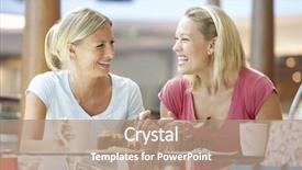  Presentation with female pelvic anatomy - Slides with female friends having lunch together background and a coral colored foreground