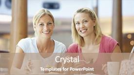  Presentation with lunch - Colorful theme enhanced with female friends having lunch together backdrop and a coral colored foreground