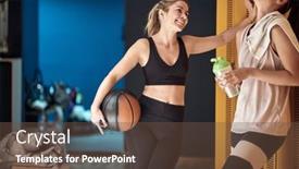  Presentation with locker room - Cool new presentation with female-friends-in-a-relaxed backdrop and a tawny brown colored foreground