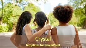  Presentation with friendship - Cool new presentation theme with female friendship people and leisure backdrop and a tawny brown colored foreground