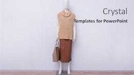  Presentation with mannequin - Theme enhanced with female-full-mannequin-in-brown background and a sky blue colored foreground