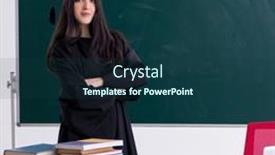  Presentation with green - Presentation theme having female-graduate-student-in-front background and a ocean colored foreground