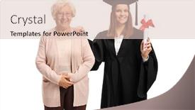  Presentation with bachelor - Slides with female-graduate-with-bachelor-degree background and a lemonade colored foreground