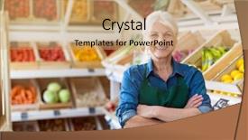  Presentation with organic - Amazing presentation having female greengrocer surrounded by organic backdrop and a coral colored foreground