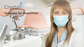  Presentation with vaginal - Presentation theme featuring female-gynecologist-in-protective-mask background and a soft green colored foreground