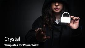  Presentation with firewall - PPT theme having digital piracy - female hacker hacking security firewall background and a black colored foreground