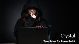  Presentation with female security - Amazing presentation design having digital piracy - female hacker hacking security firewall backdrop and a black colored foreground