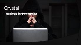  Presentation with firewall - Amazing PPT layouts having female-hacker-hacking-security-firewall backdrop and a black colored foreground