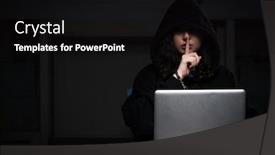  Presentation with firewall - PPT layouts consisting of female-hacker-hacking-security-firewall background and a black colored foreground