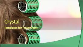  Presentation with hair dressing - Slide deck featuring female hair during hair dressing background and a  colored foreground