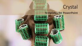  Presentation with hair dressing - Theme with female hair during hair dressing background and a  colored foreground