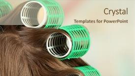  Presentation with hair dressing - Slides with female hair during hair dressing background and a lemonade colored foreground