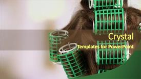  Presentation with hair dressing - Colorful slide deck enhanced with female hair during hair dressing backdrop and a tawny brown colored foreground