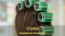  Presentation with hair dressing - PPT layouts featuring female hair during hair dressing background and a  colored foreground