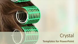  Presentation with hair dressing - Slides enhanced with female hair during hair dressing background and a  colored foreground