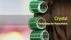  Presentation with hair dressing - Slide deck with female hair during hair dressing background and a tawny brown colored foreground