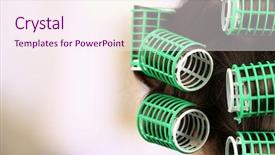  Presentation with hair dressing - Audience pleasing theme consisting of female hair during hair dressing backdrop and a sky blue colored foreground