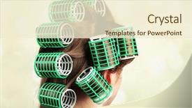  Presentation with hair dressing - Cool new slides with female hair during hair dressing backdrop and a cream colored foreground