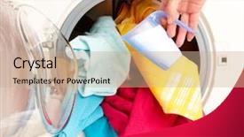  Presentation with hand washing - Beautiful presentation featuring female hand adding washing powder backdrop and a coral colored foreground