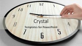  Presentation with change - Cool new PPT theme with female hand change time backdrop and a lemonade colored foreground