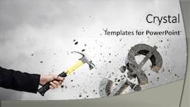  Presentation with hand cute dolls and toy - Presentation theme featuring female hand crashing dollar sign background and a light gray colored foreground