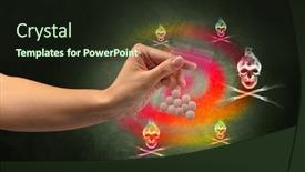  Presentation with capsules - PPT layouts featuring female hand delivers illegal capsules with death s head wallpaper background and a wine colored foreground