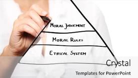  Presentation with ethics - Slides enhanced with female hand drawing a business background and a white colored foreground
