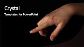  Presentation with female abstract black - PPT theme featuring female hand gesture on black background and a black colored foreground