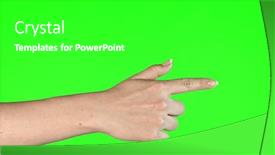  Presentation with green screen - Slide deck having female-hand-gestures-on-green background and a dark gray colored foreground