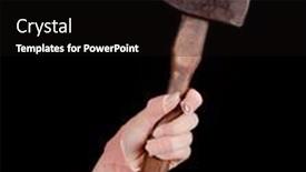  Presentation with band - Slide deck enhanced with female hand holding a hammer with her fingers covered with band-aids background and a black colored foreground