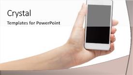  Presentation with smartphone - Amazing slide set having female hand holding a modern backdrop and a white colored foreground