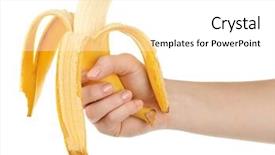  Presentation with hand holding colorful brain sketch - Presentation theme enhanced with female hand holding a peeled background and a white colored foreground