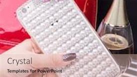  Presentation with case - Amazing PPT theme having hand holding a phone case backdrop and a lemonade colored foreground