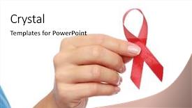  Presentation with awareness - Theme with female hand holding an aids background and a white colored foreground