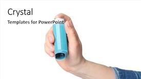  Presentation with inhaler - Amazing presentation having female hand holding asthma inhaler backdrop and a white colored foreground